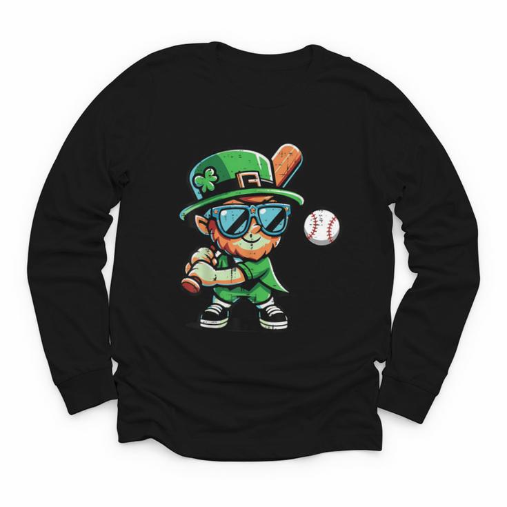 St Patricks Day Leprechaun Baseball Saint Paddys Boys Men Youth Long Sleeve Tee
