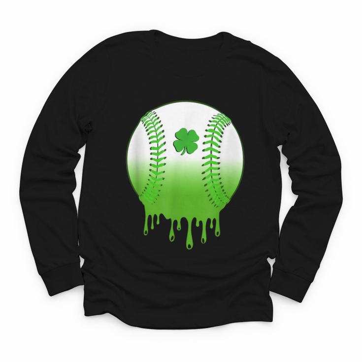 St Patricks Day Shamrock Baseball Irish Boys Kids Men Youth Long Sleeve Tee