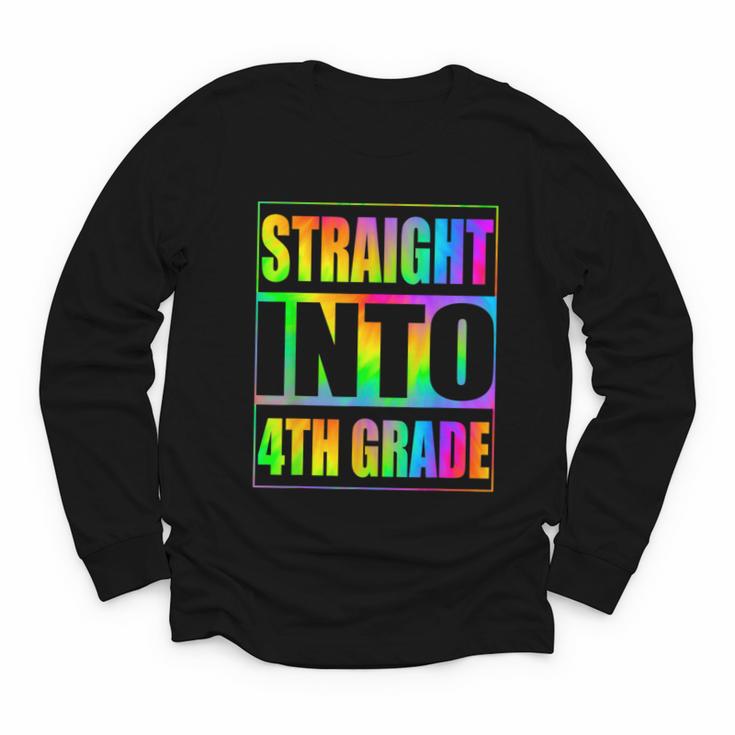 Straight Into 4th Grade Fourth Grade Back To School Youth Long Sleeve Tee