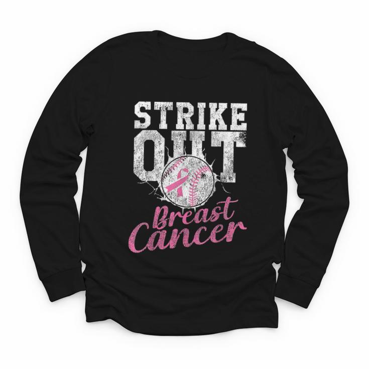 Strike Out Breast Cancer Baseball Warrior Youth Long Sleeve Tee