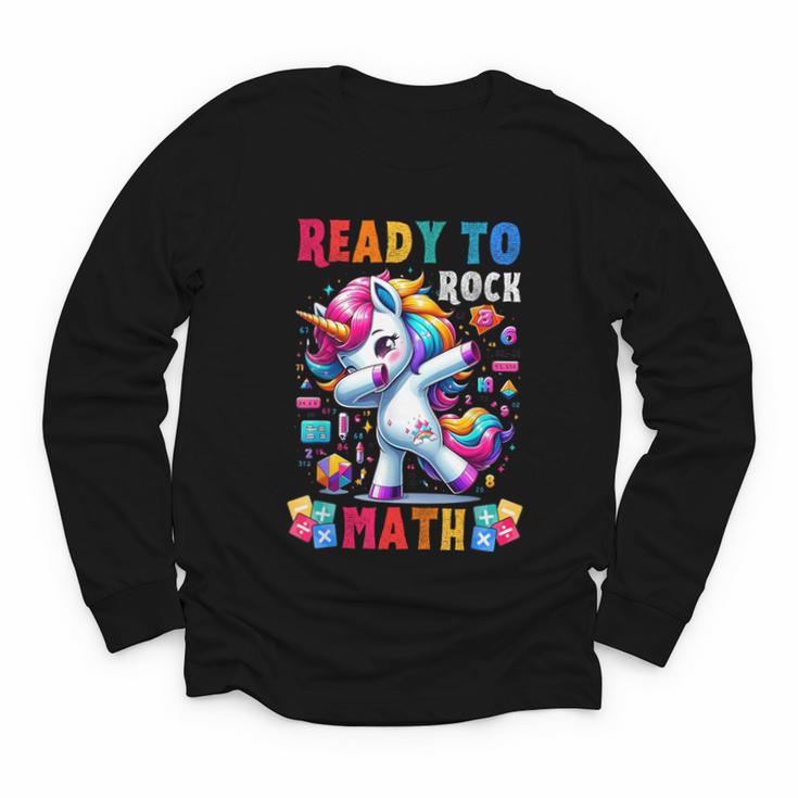 Student Back To School Math Squad Kids Girls Smarter Unicorn Youth Long Sleeve Tee