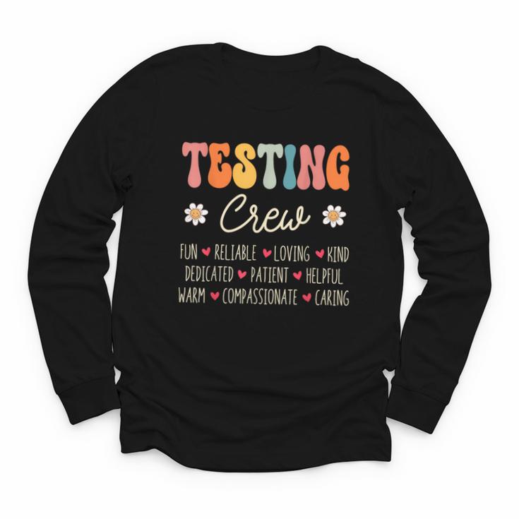 Testing Crew Appreciation Week Back To School Youth Long Sleeve Tee