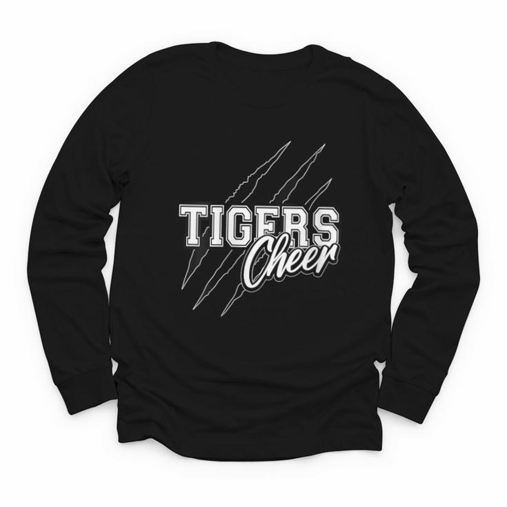 Tigers Cheer Back To School Cheerleading Team Spirit Youth Long Sleeve Tee