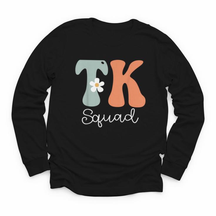 TK Squad Groovy Women Appreciation Day Hello Back To School Youth Long Sleeve Tee