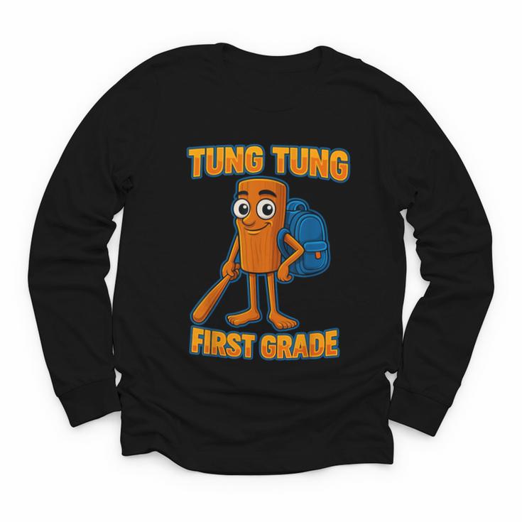 Tung Tung Sahur First Grade Italian Brainrot Back To School Youth Long Sleeve Tee