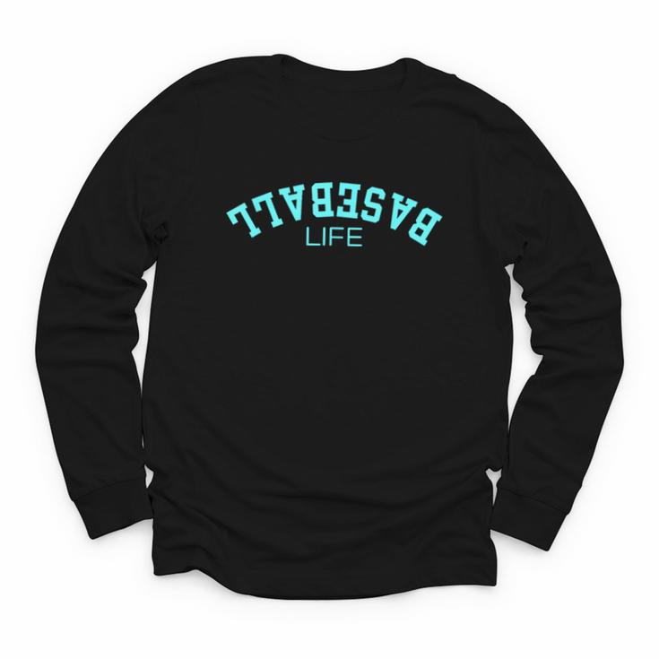 Upside Down Baseball Life Game Day Boys Girls Youth Youth Long Sleeve Tee