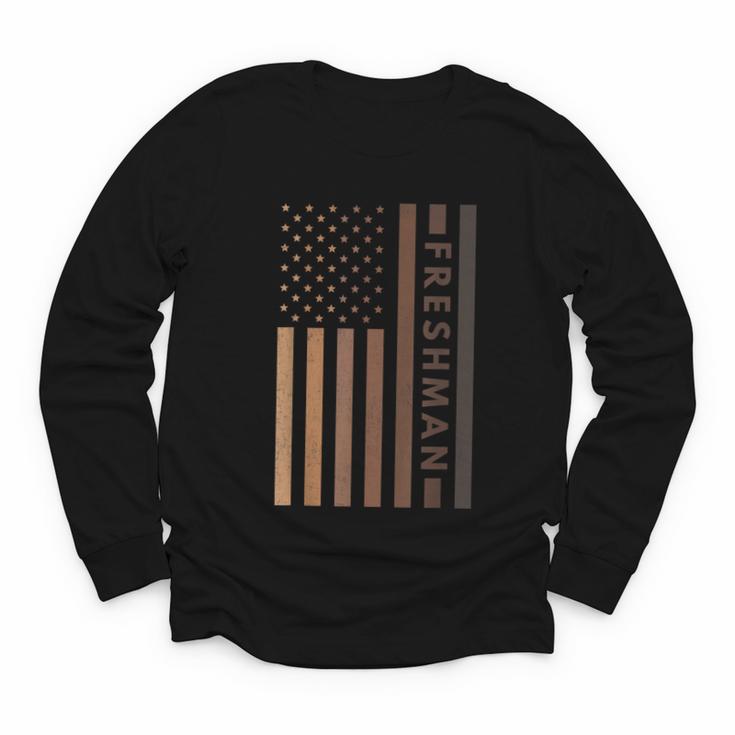 USA Flag Freshman 9th Ninth Grade Back To School Juneteenth Youth Long Sleeve Tee