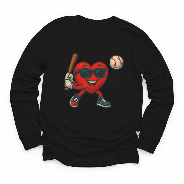 Valentines Day Baseball Red Heart Love Boys Kids Tee Youth Long Sleeve Tee