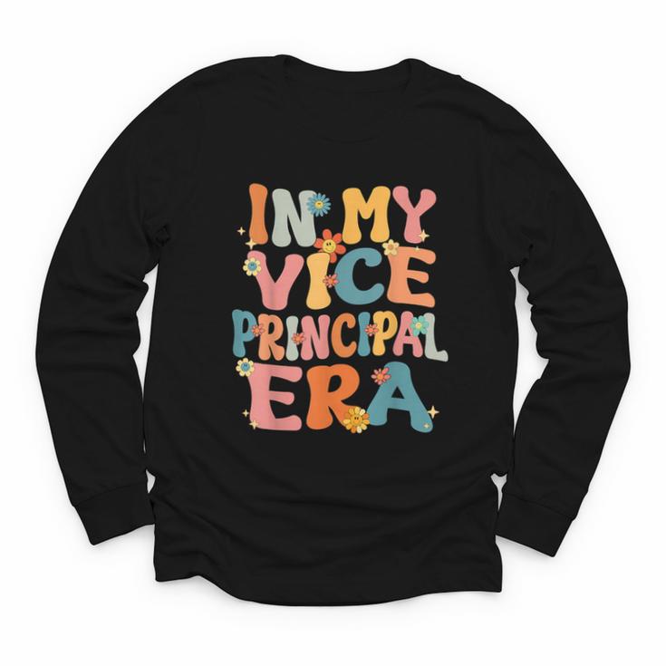 In My Vice Principal Era Groovy Back To School VicePrincipal Youth Long Sleeve Tee