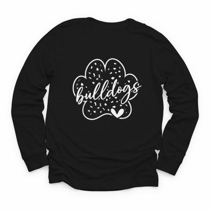 Vintage Bulldogs Team Pride School Spirit Back To School Youth Long Sleeve Tee