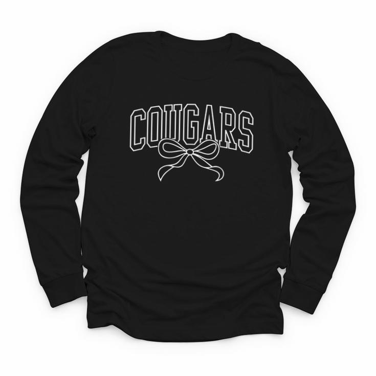 Vintage Cougars Back To School Team Spirit Youth Long Sleeve Tee