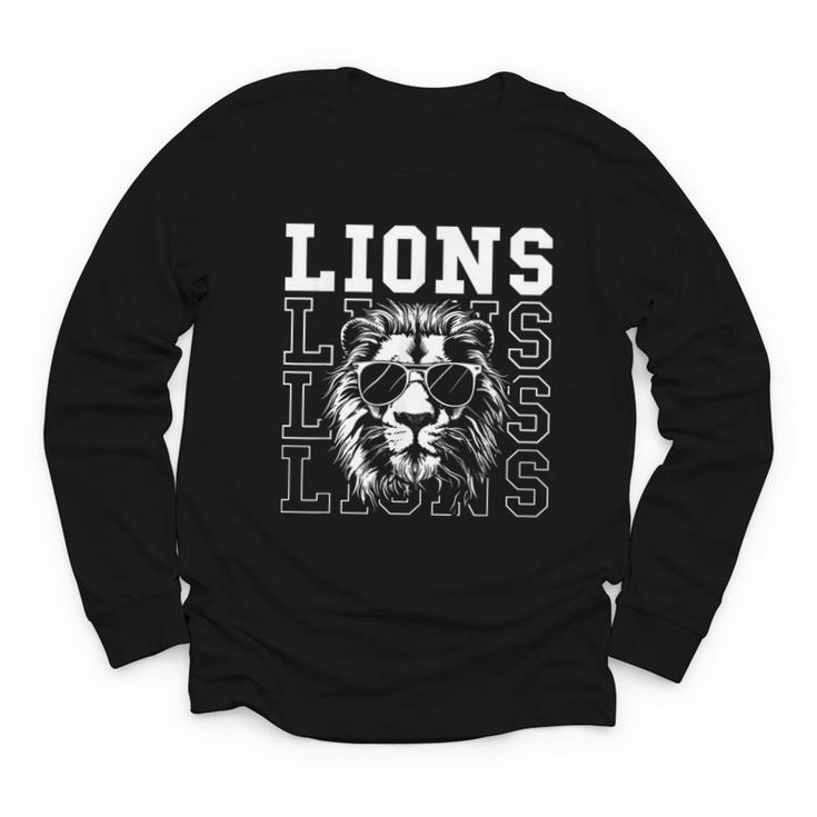 Vintage Lions School Spirit Fan Team Back To School Youth Long Sleeve Tee