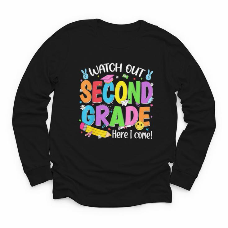 Watch Out Second Grade Here I Come Back To School 2nd Grade Youth Long Sleeve Tee