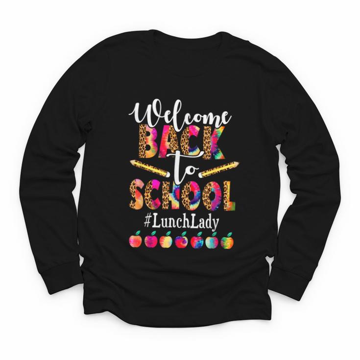 Welcome Back To School Lunch Lady Leopard On First Day Of School Youth Long Sleeve Tee