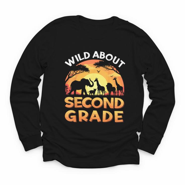 Wild About Second Grade Zoo Animals Back To School Safari Youth Long Sleeve Tee