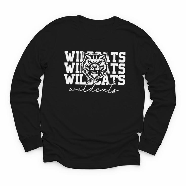 Wildcats School Spirit Fan Team Back To School Youth Long Sleeve Tee