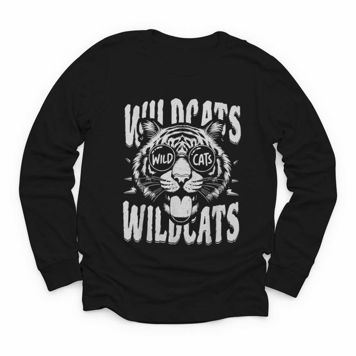 Wildcats School Sports Fan Team Spirit Back To School Youth Long Sleeve Tee
