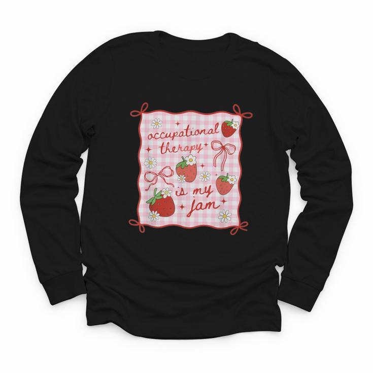 Women Occupational Therapy Cute Strawberry OT Back To School Youth Long Sleeve Tee