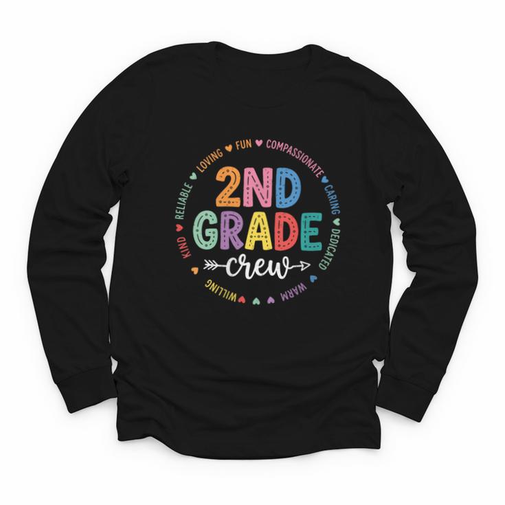 Women's Second 2ND Grade Crew Back To School Kids Students Tee Youth Long Sleeve Tee