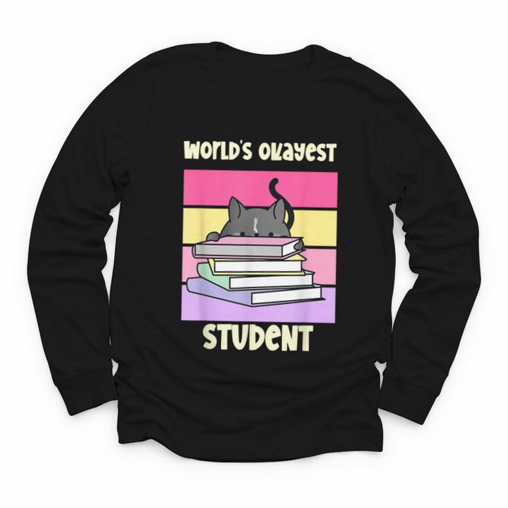 World's Okayest Student Fun Back To School & New Term Youth Long Sleeve Tee