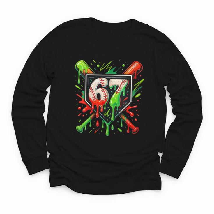 Xmas Baseball Six Seven 67 Meme Ice Cream Drip Men Women Youth Long Sleeve Tee