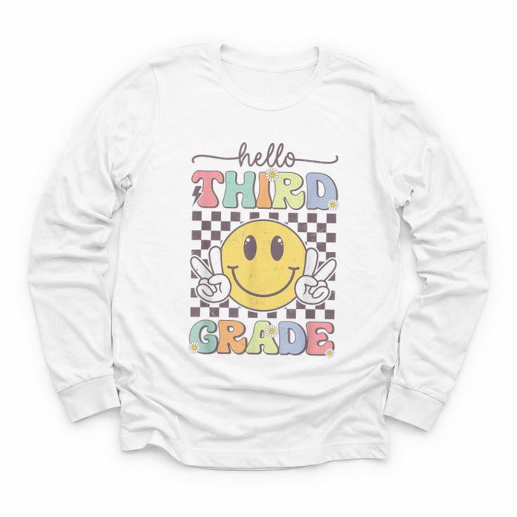 3rd Grade Team Back To School Hello Third Grade Smile Face Youth Long Sleeve Tee 3rd Grade Team Back To School Hello Third Grade Smile Face Youth Long Sleeve Tee