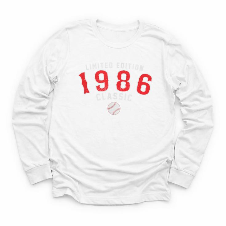 40 Year Old 1986 Classic Baseball 40th Birthday Youth Long Sleeve Tee