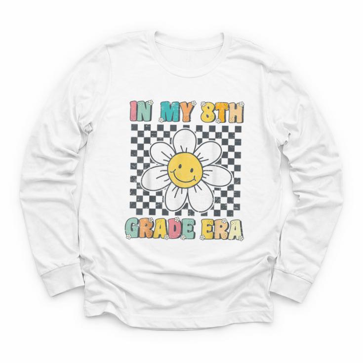 In My 8th Grade Era Retro Groovy Eighth Grade Back To School Youth Long Sleeve Tee