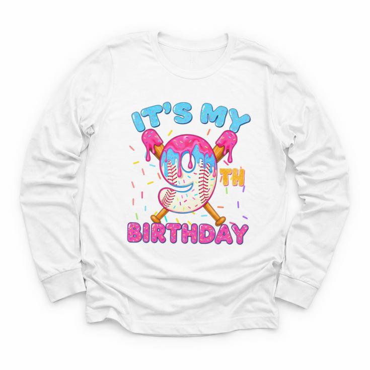 9th Birthday Baseball 9 Year Old Ice Cream Drip Boy Baseball Premium Tri-Blend Youth Long Sleeve Tee 9th Birthday Baseball 9 Year Old Ice Cream Drip Boy Baseball Premium Tri-Blend Youth Long Sleeve Tee