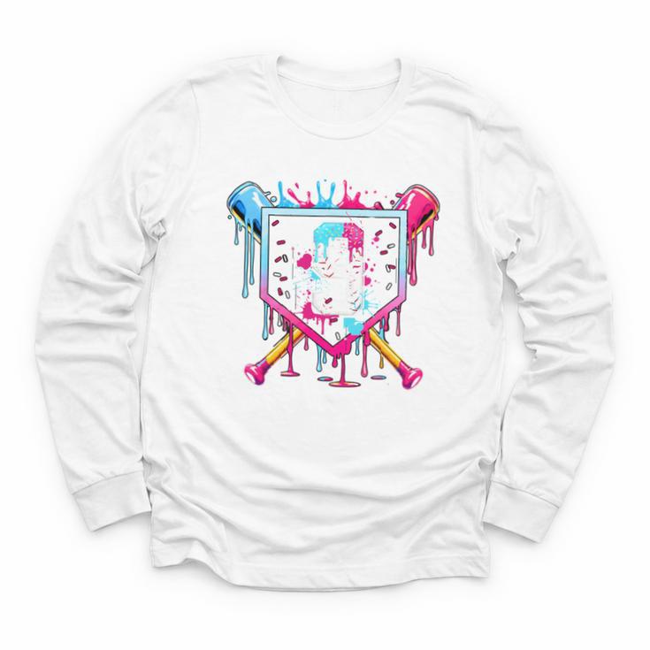 9th Birthday Boys Baseball Ice Cream Drip Boys Baseball Youth Long Sleeve Tee