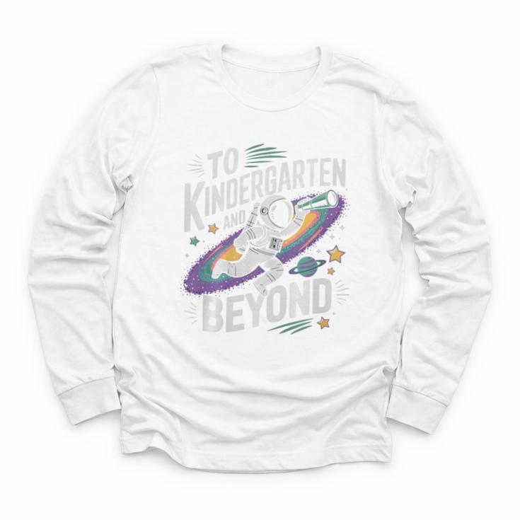 Back To School To Kindergarten And Beyond Astronaut In Space Premium Tri-Blend Youth Long Sleeve Tee
