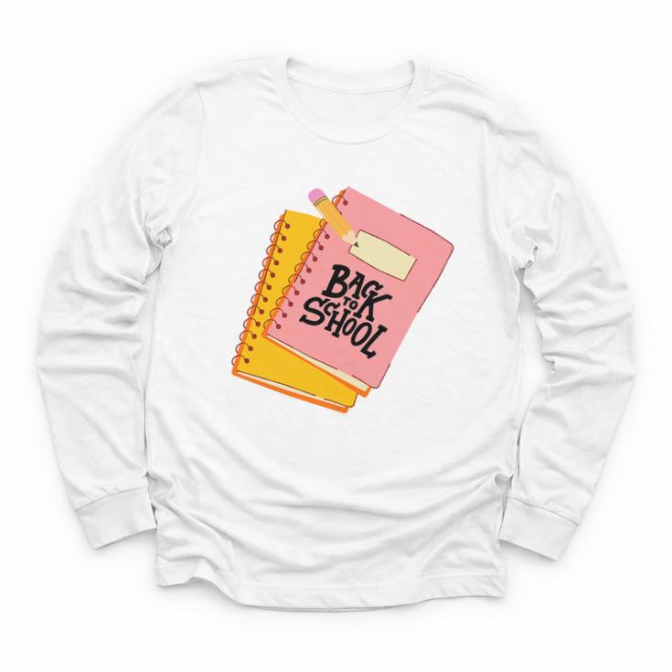 Back To School Notebook And Pencil Graphic Design Premium Tri-Blend Youth Long Sleeve Tee