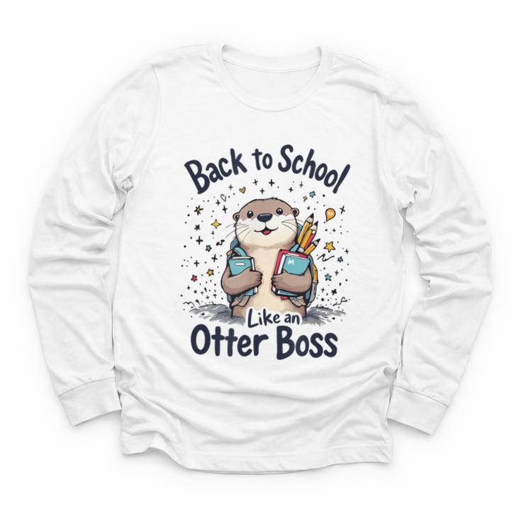 Back To School Like An Otter Boss Cute First Day Of School Youth Long Sleeve Tee