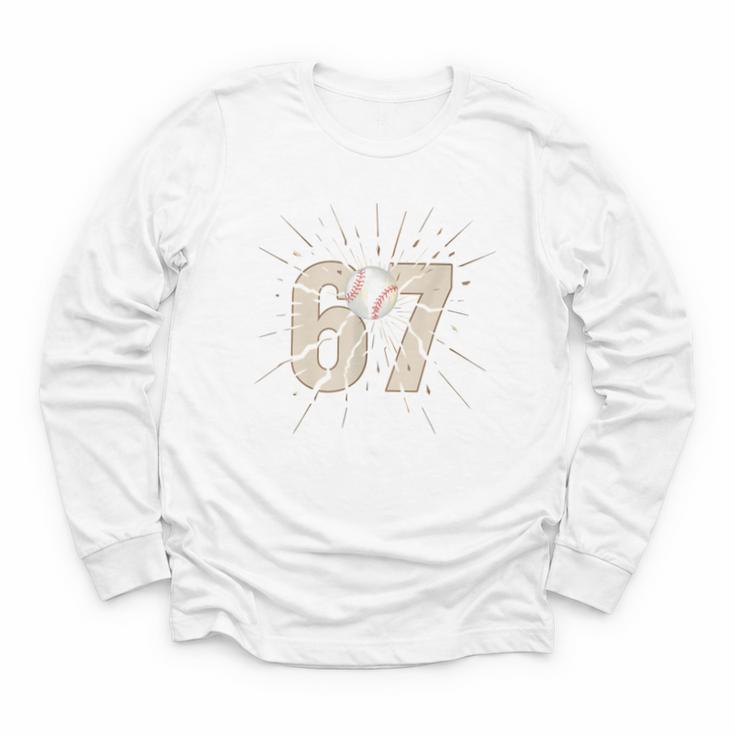Baseball 67 Six Seven Meme Number Youth Long Sleeve Tee