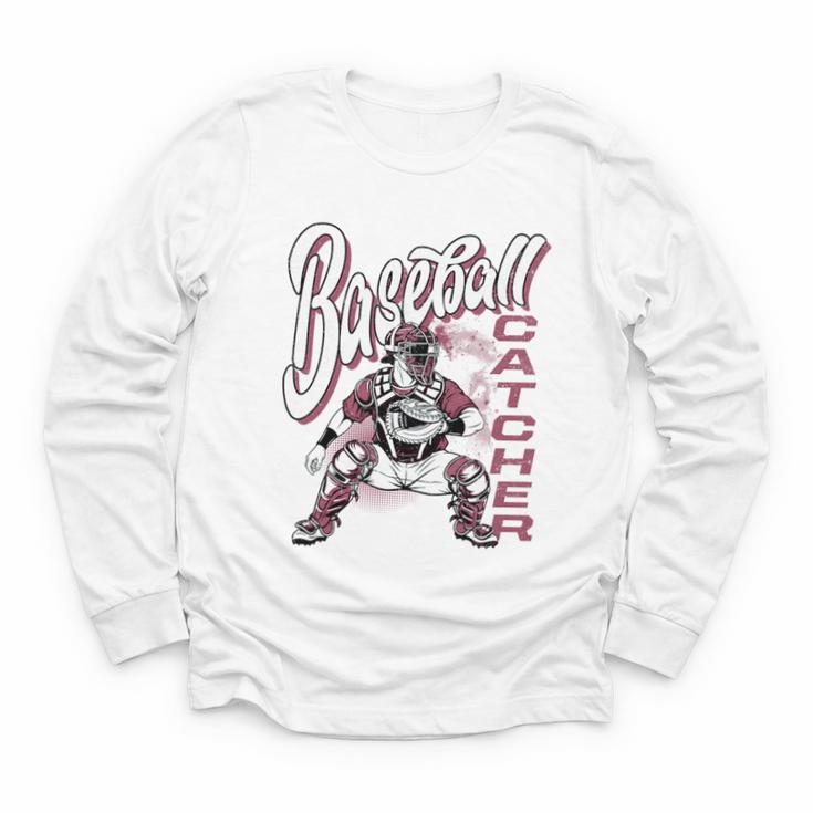 Baseball Catcher Gear Home Plate Premium Tri-Blend Youth Long Sleeve Tee