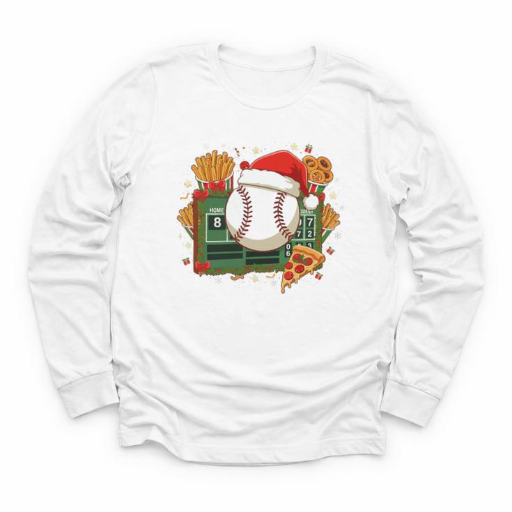 Baseball Christmas Scoreboard Celebration Premium Tri-Blend Youth Long Sleeve Tee