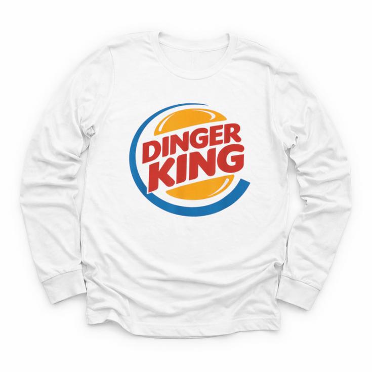 Baseball Dinger King Logo For Home Run Players And Fan Youth Long Sleeve Tee
