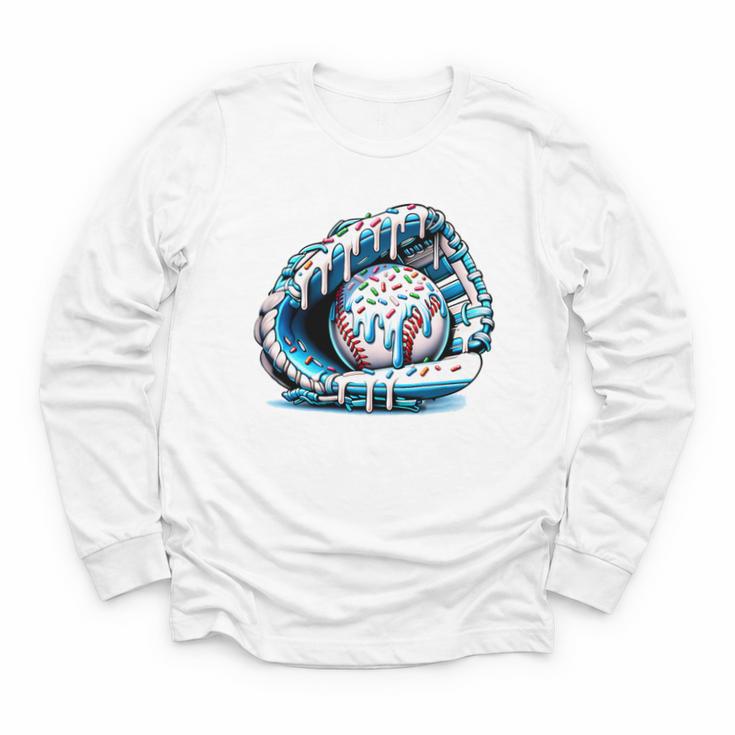 Baseball Drip Ice Cream Sprinkles Baseball Glove Premium Tri-Blend Youth Long Sleeve Tee