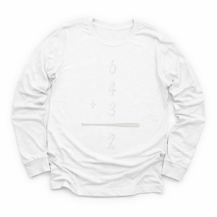 Baseball Math 6 4 3 2 Double Play Cute Softball Game Premium Tri-Blend Youth Long Sleeve Tee