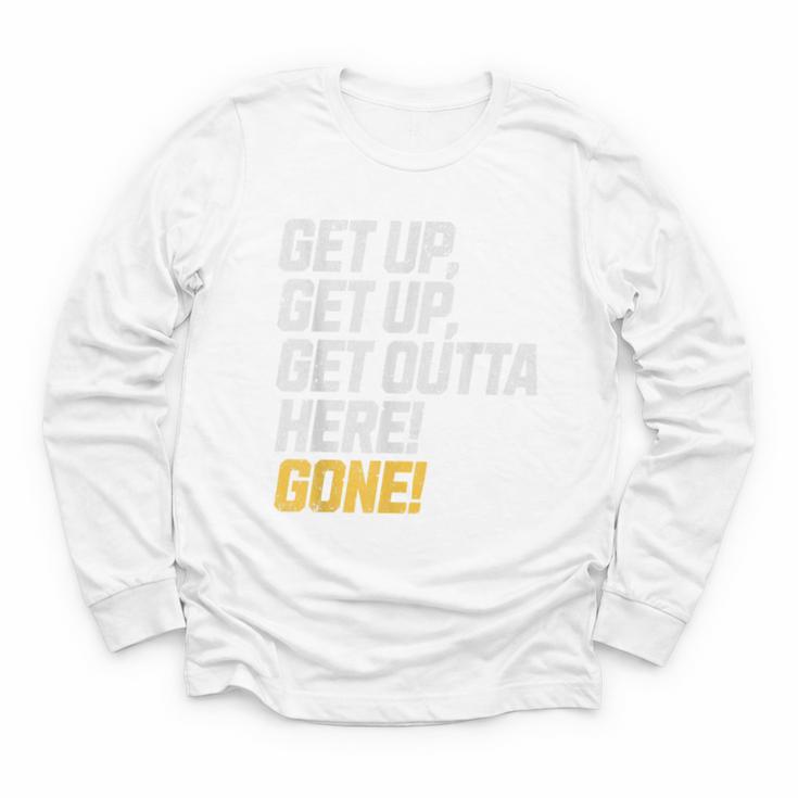 Baseball Player Get Up Get Outta Here Gone Home Run Youth Long Sleeve Tee