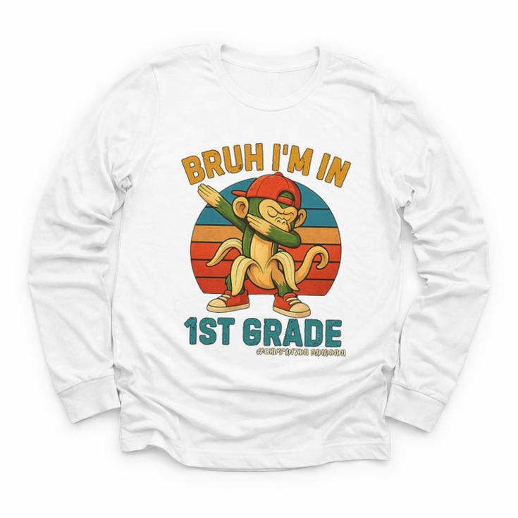 Bruh I’m In 1st Grade Italian Brainrot Meme Back To School Premium Tri-Blend Youth Long Sleeve Tee
