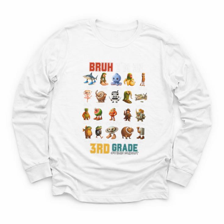 Bruh I’m In 3rd Grade Back To School Italian Brainrot Premium Tri-Blend Youth Long Sleeve Tee