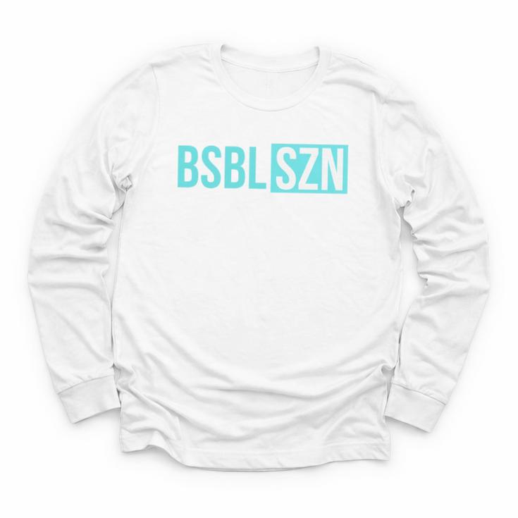 BSBL SZN Baseball Season Game Day Boys Girls Youth Premium Tri-Blend Youth Long Sleeve Tee