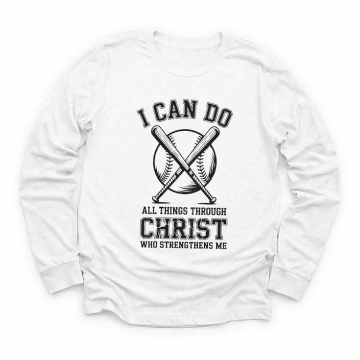 Christian Baseball Philippians 4 Youth Long Sleeve Tee