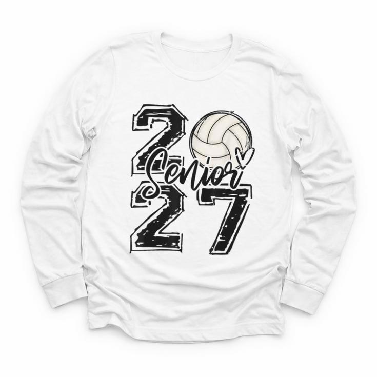 Class Of 2027 Volleyball Senior 2027 Back To School Youth Long Sleeve Tee