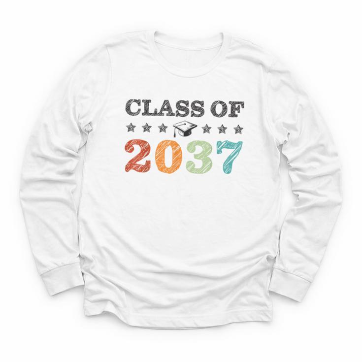 Class Of 2037 Grow With Me Back To School Graduation Youth Long Sleeve Tee