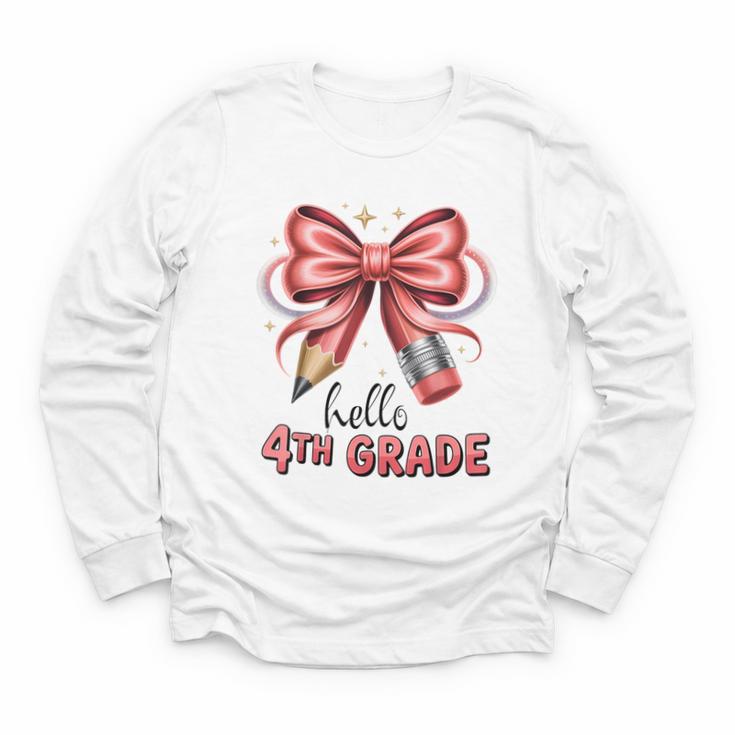 Coquette 4th Grade First Day Of Back To School Girls Outfits Youth Long Sleeve Tee