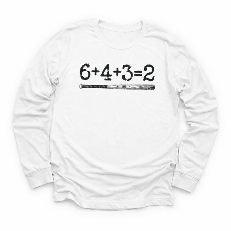 Double Play 6 4 3 2 Vintage Baseball Math Softball Player Premium Tri-Blend Youth Long Sleeve Tee