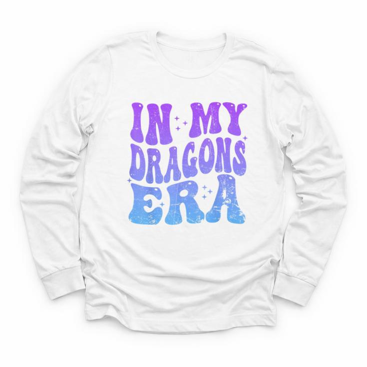 In My Dragons Era Back To School Spirit Game Retro Groovy Youth Long Sleeve Tee