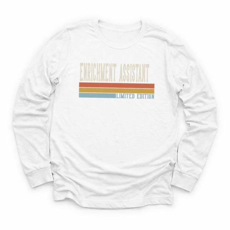 Enrichment Assistant Week Retro Vintage Back To School Day Premium Tri-Blend Youth Long Sleeve Tee